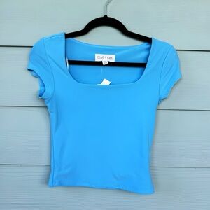 Olive & Oak Sky Blue Fitted Short Sleeve Top *NEW*